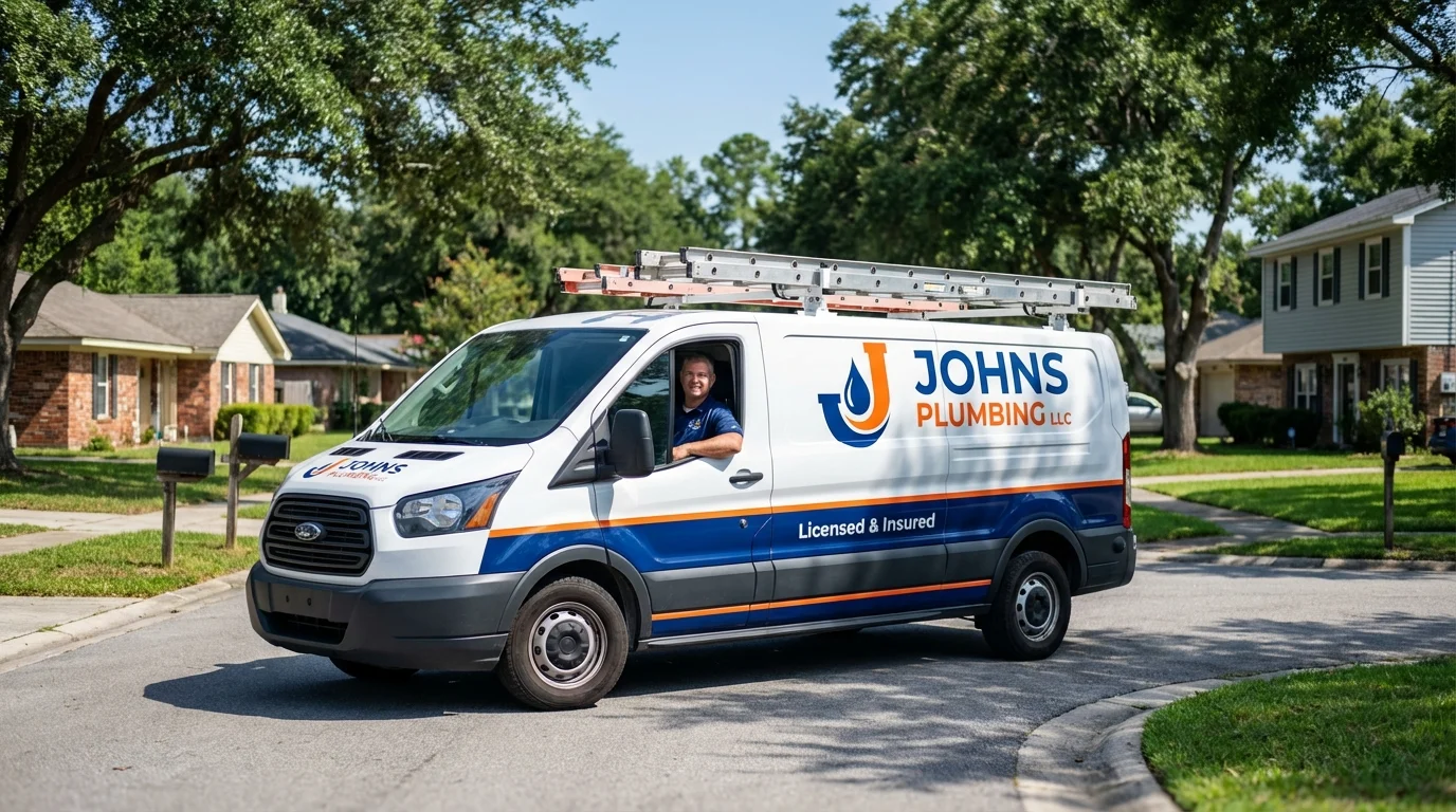 Johns Plumbing LLC service van in Wenonah, NJ