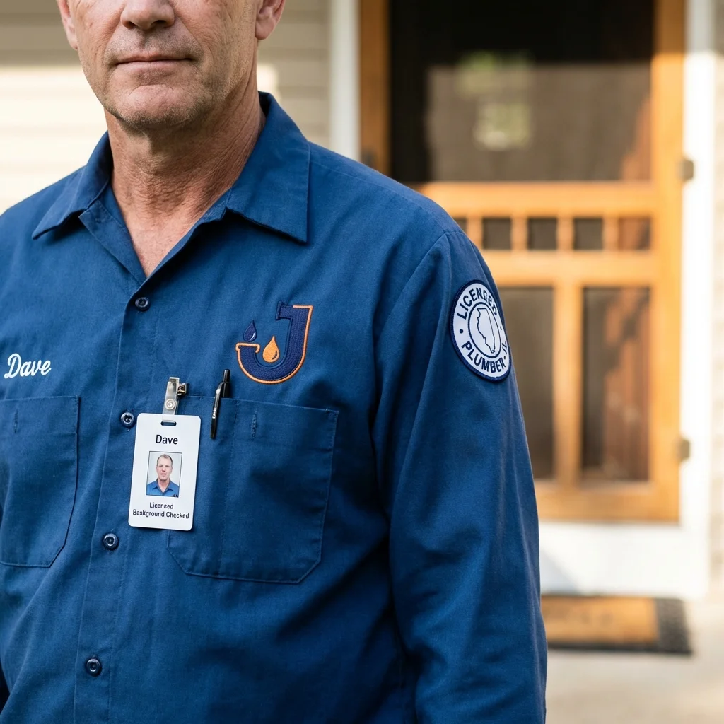 Licensed plumber showing ID badge in Wenonah, NJ