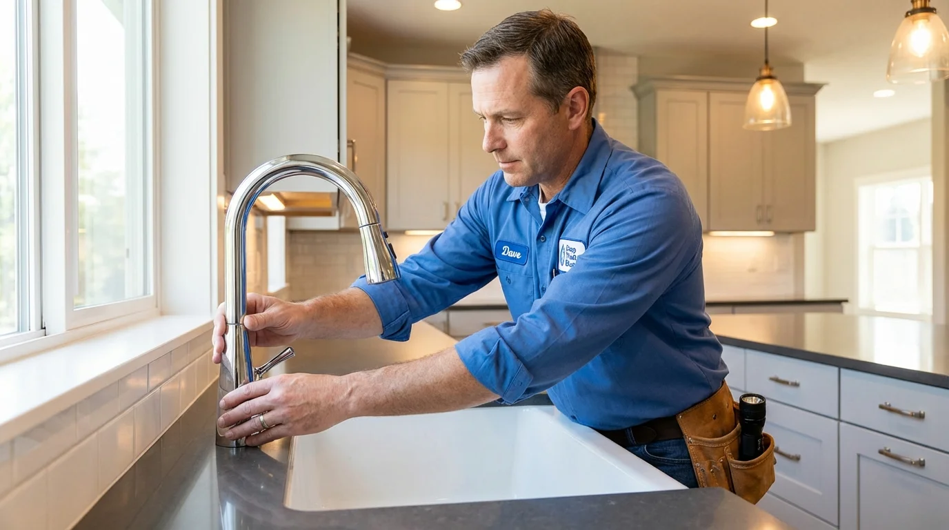 Kitchen faucet installation by Johns Plumbing LLC in Wenonah